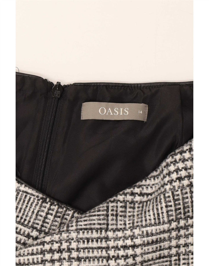 Damska spódniczka mini Oasis UK 14 duża W32 szara pepitka