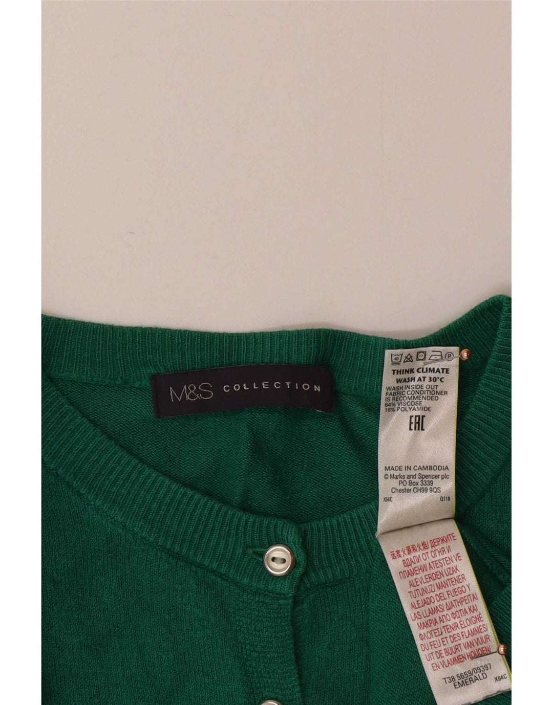 Sweter damski Marks & Spencer UK 12, średnio zielona wiskoza