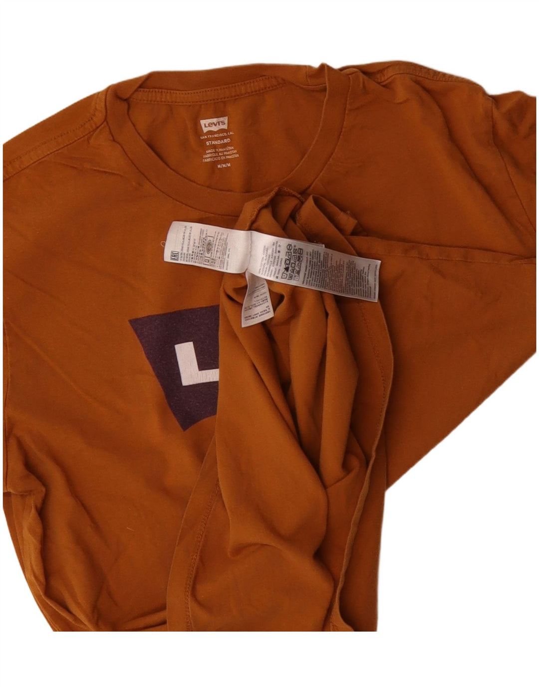 Męska koszulka Levi's o standardowym kroju z grafiką, średnia brązowa bawełna