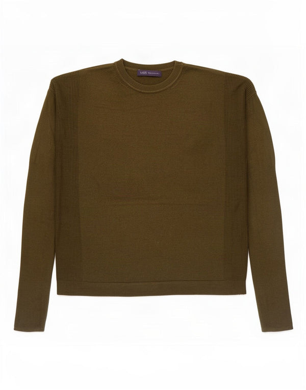 Marks & Spencer Womens Oversized Crew Neck Jumper Sweater UK 10 Small Khaki