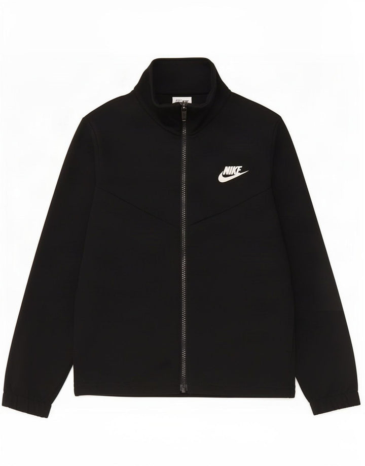 Chłopięca kurtka dresowa Nike z grafiką, 8-9 lat, mała, czarna, poliestrowa