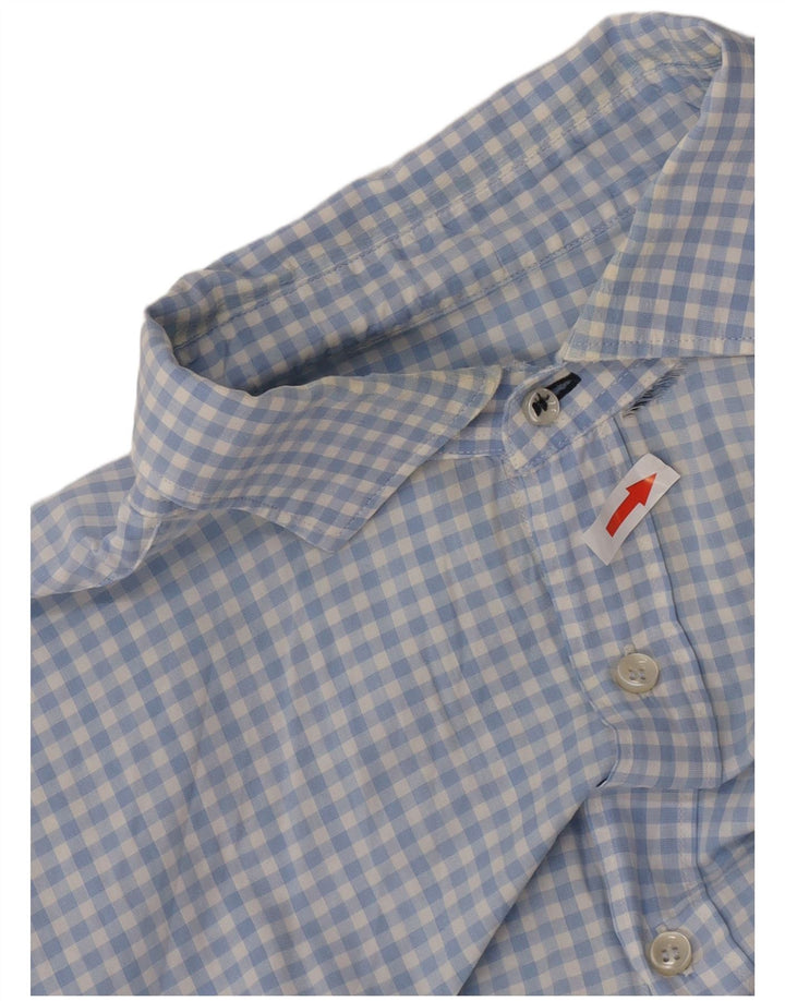 Męska koszula o swobodnym kroju Massimo Dutti XL, niebieska bawełniana kratka