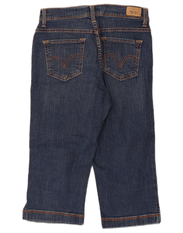 Damskie jeansy capri z wysokim stanem LEVI US 8 Medium W26 L17 Granatowa bawełna