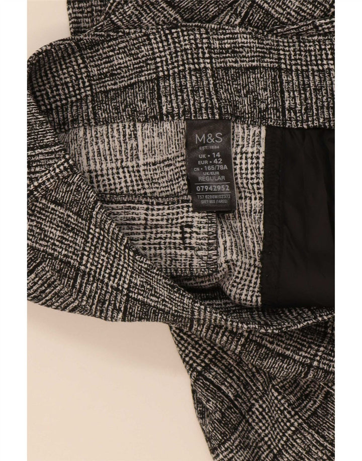 Damskie spodnie garniturowe Marks & Spencer UK 14 Large W34 L32 Szara kratka