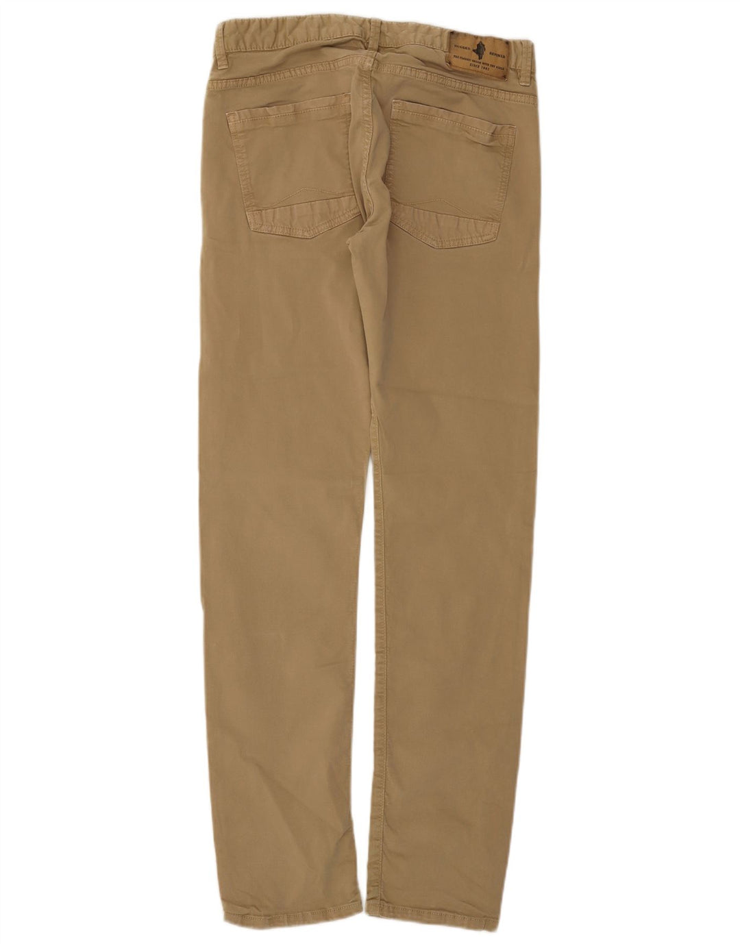 Marlboro Classics Damskie regularne zwężane spodnie Chino W32 L34 Beżowe