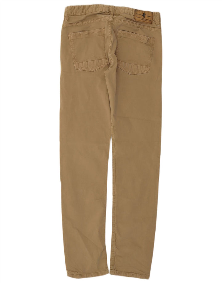 Marlboro Classics Damskie regularne zwężane spodnie Chino W32 L34 Beżowe