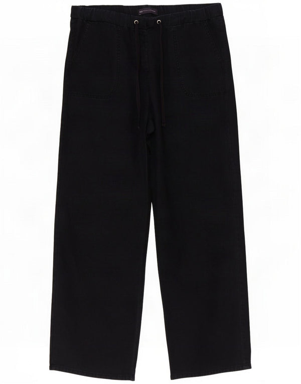 Marks & Spencer Womens Wide Leg Casual Trousers UK 14 Large W34 L29 Black