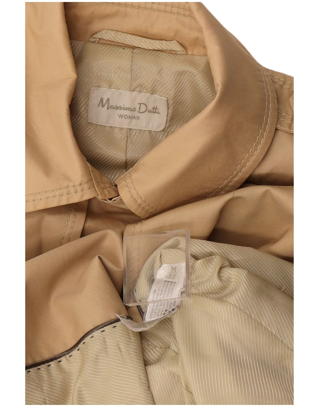 Trencz damski Massimo Dutti UK 12 w średnim beżowym kolorze wiskozy