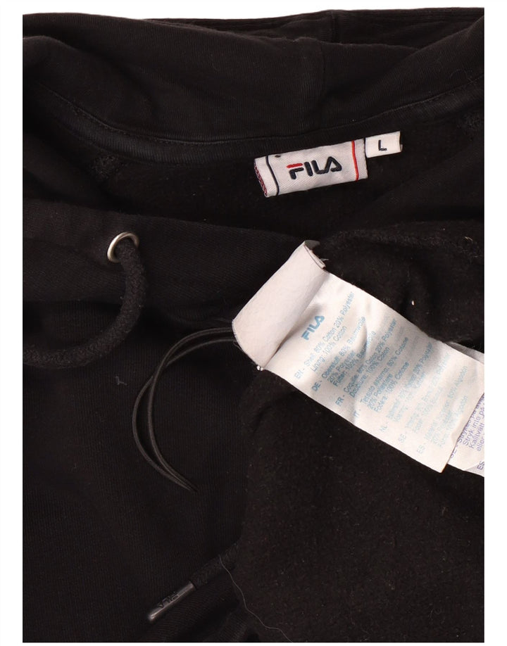 FILA Damski sweter oversize z kapturem, UK 16, duży, czarny, bawełniany