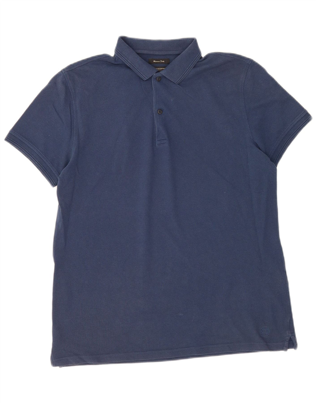 Męska koszulka polo Massimo Dutti, średnia, granatowa, bawełniana