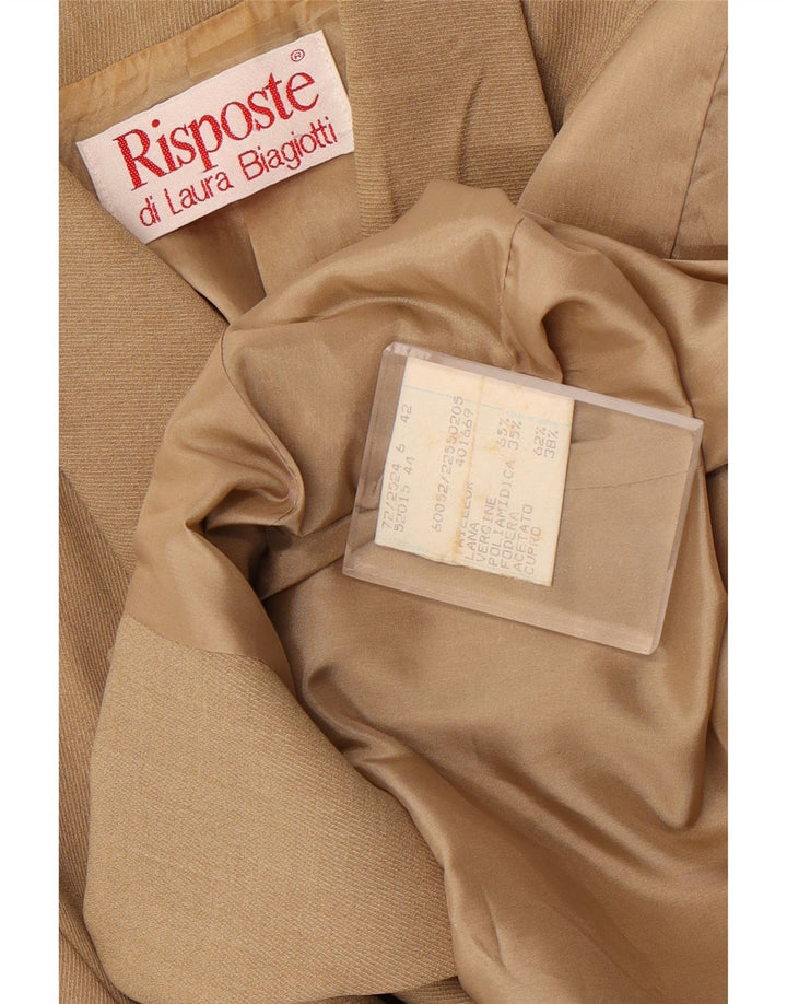 Damska marynarka Laura Biagiotti Riposte zapinana na 1 guzik IT 42 Średni Beż