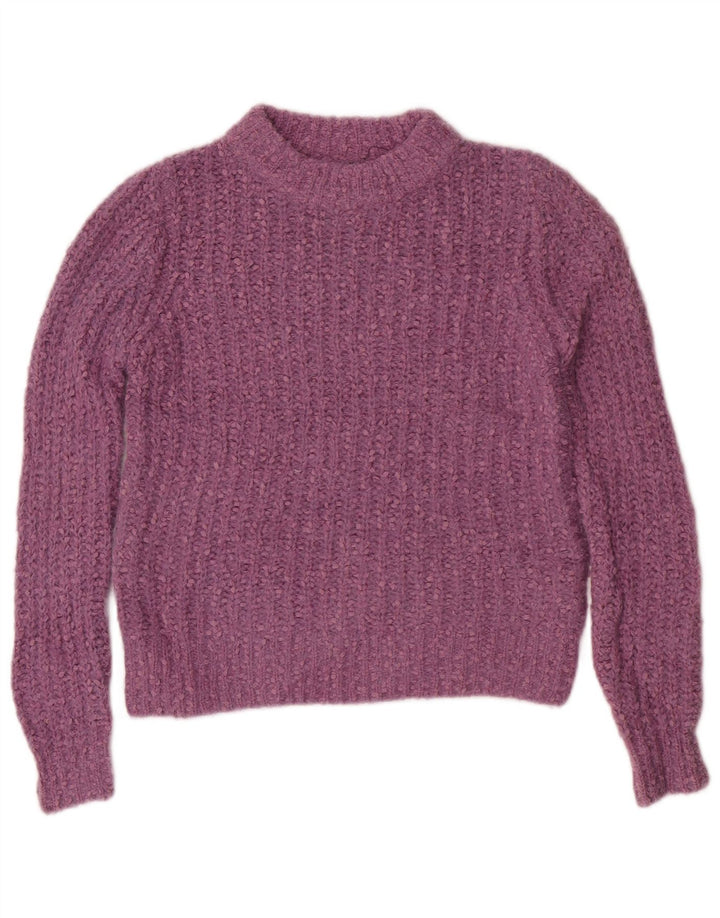Marks & Spencer Damski sweter z dekoltem w łódkę, UK 8, mały, fioletowy poliester
