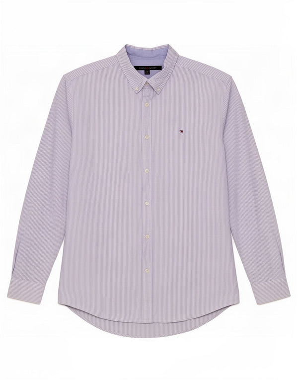 Koszula męska Tommy Hilfiger XL, niebieska, bawełniana w prążki