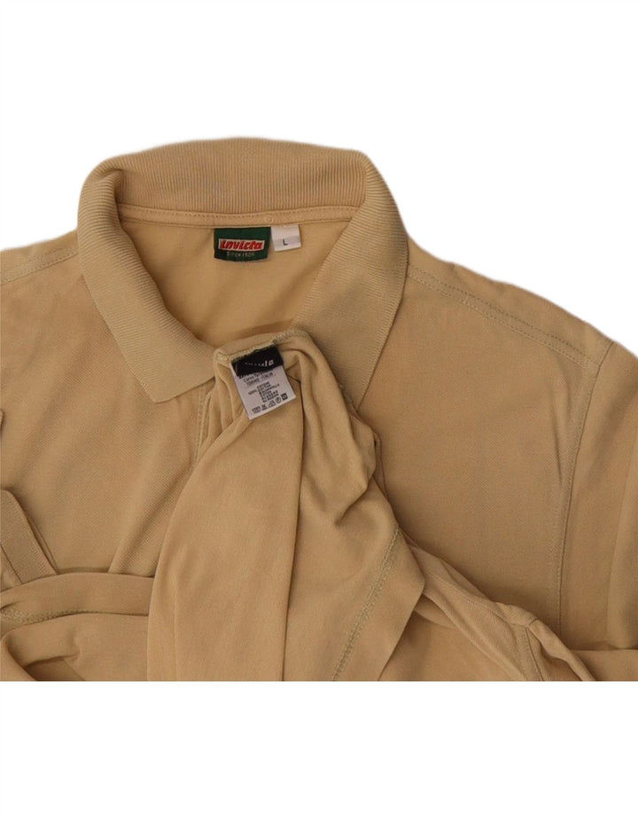 INVICTA Mens Polo Shirt Large Beige Cotton Vintage Invicta and Second-Hand Invicta from Messina Hembry 