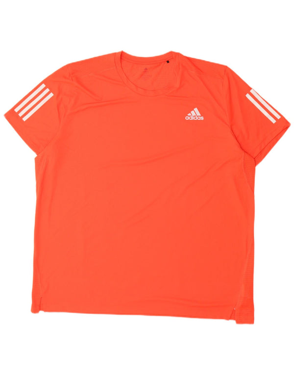 ADIDAS Mens T-Shirt Top 2XL Orange Polyester