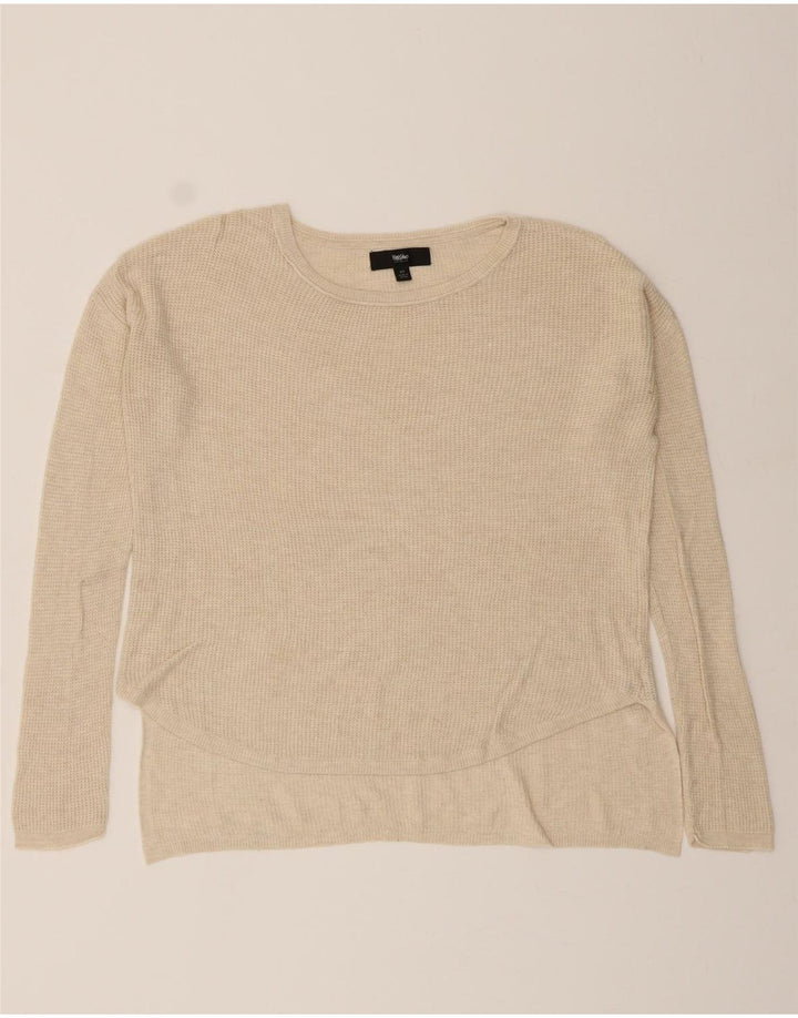 MOSSIMO Womens Oversized Boat Neck Jumper Sweater UK 10 Small Beige Nylon Vintage Mossimo and Second-Hand Mossimo from Messina Hembry 