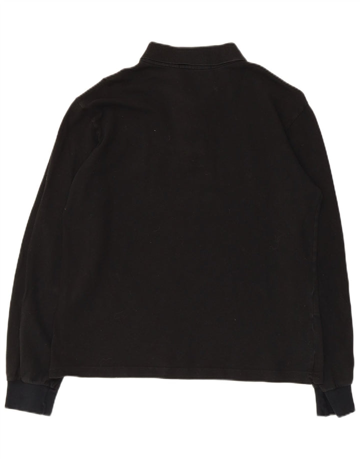 Męska koszulka polo z długim rękawem Fred Perry, średnia czarna, bawełniana