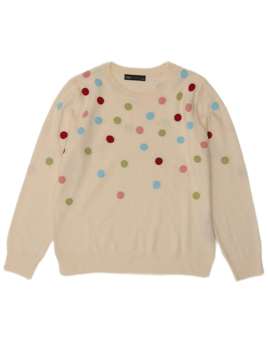 Marks & Spencer Damski sweter z wycięciem pod szyją, UK 12, średni złamanej bieli