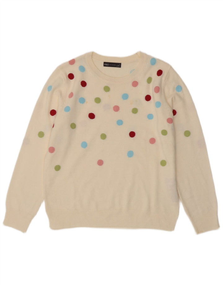 Marks & Spencer Damski sweter z wycięciem pod szyją, UK 12, średni złamanej bieli