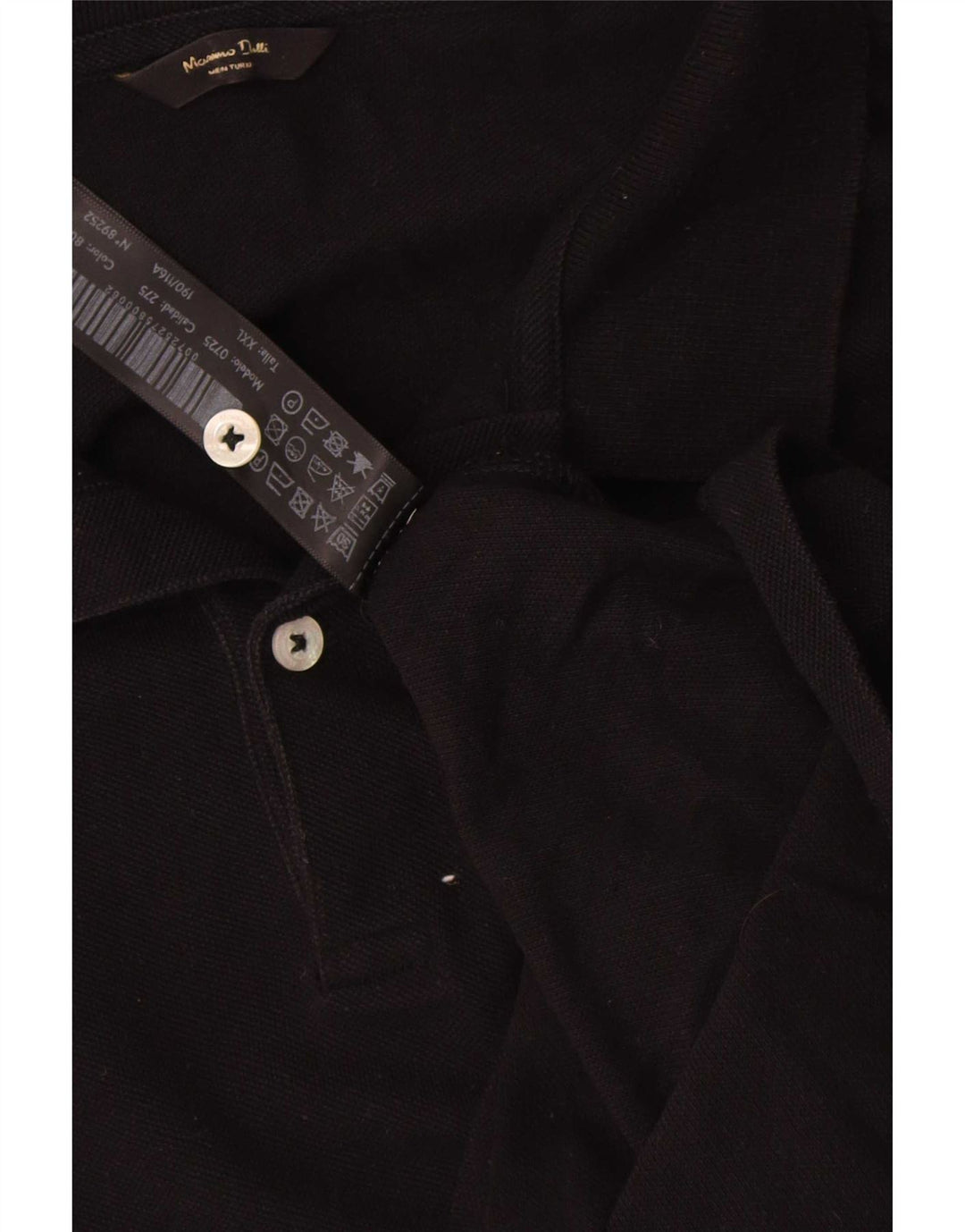 Męska koszulka polo Massimo Dutti 2XL, czarna, bawełniana