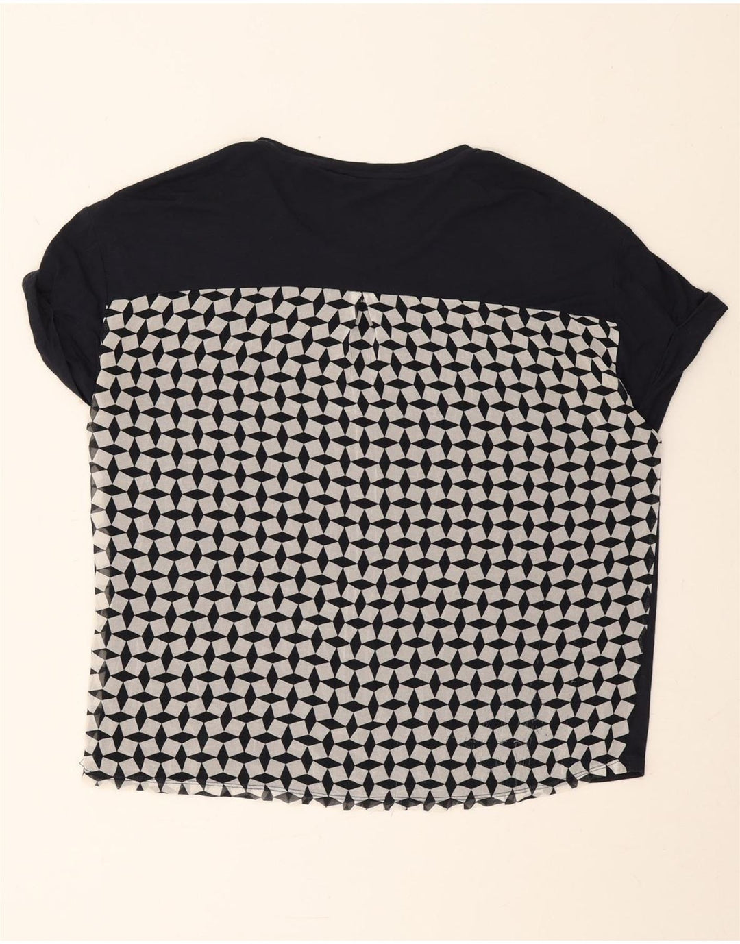T-shirt damski Armani Exchange Top UK 14 Średni granatowy geometryczny