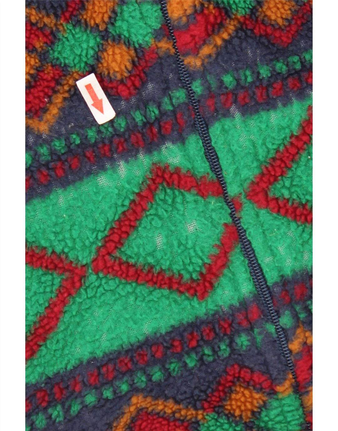 Męska kurtka polarowa Vintage UK 42 XL, wielokolorowa, geometryczna