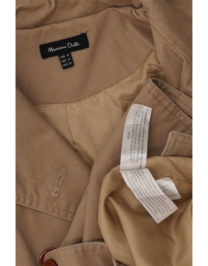 Trencz damski Massimo Dutti UK 14, średni beż, bawełna