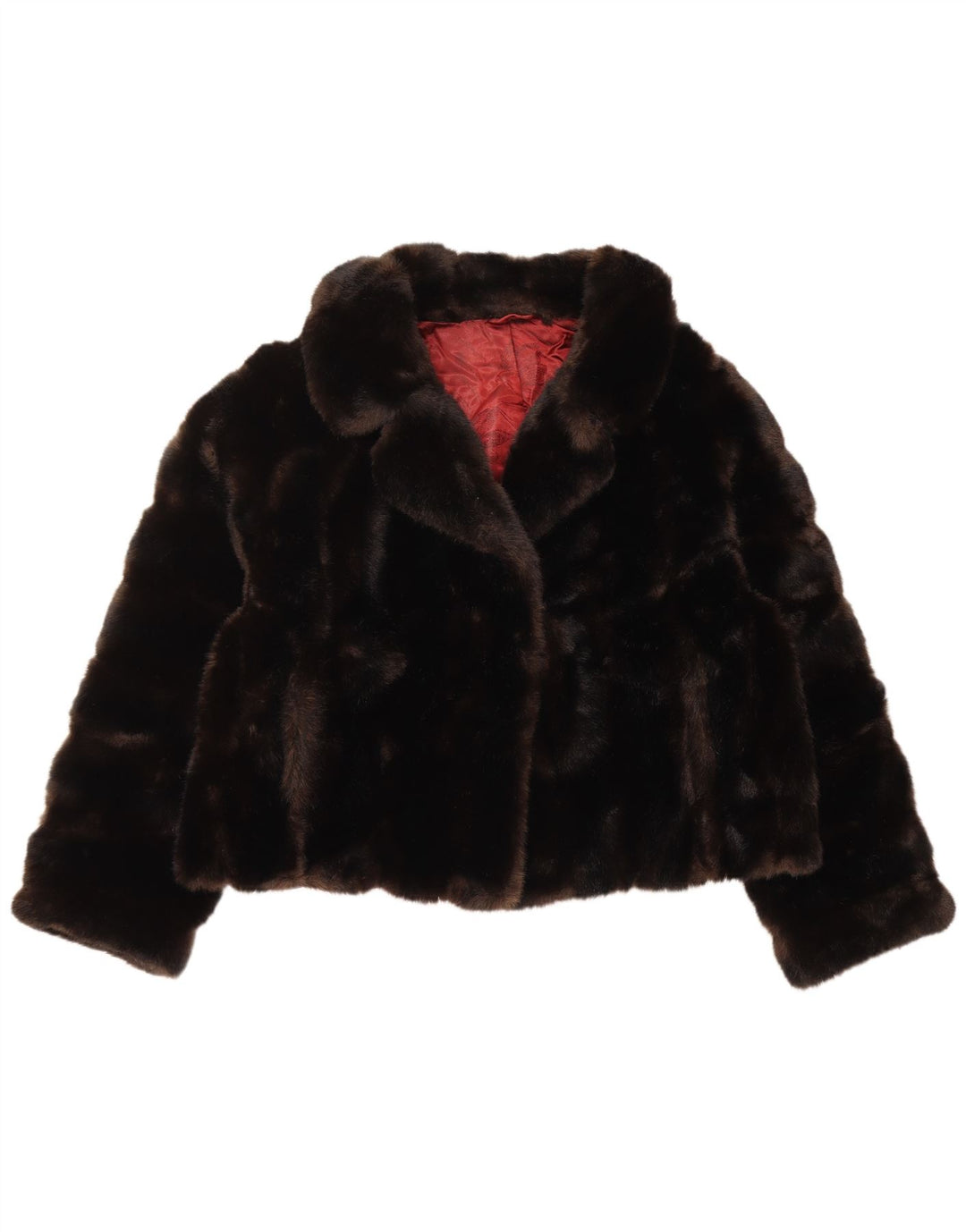 Damska kurtka ze sztucznego futra TISSAVEL UK 18 XL, brązowa, poliakrylowa