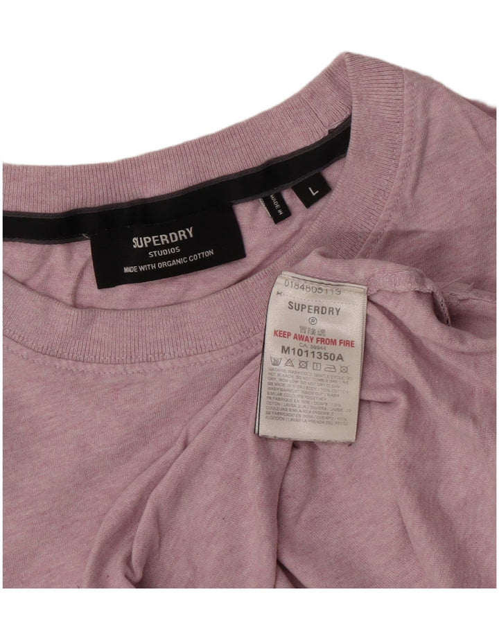 Męski T-shirt Superdry, duży, różowy, bawełniany