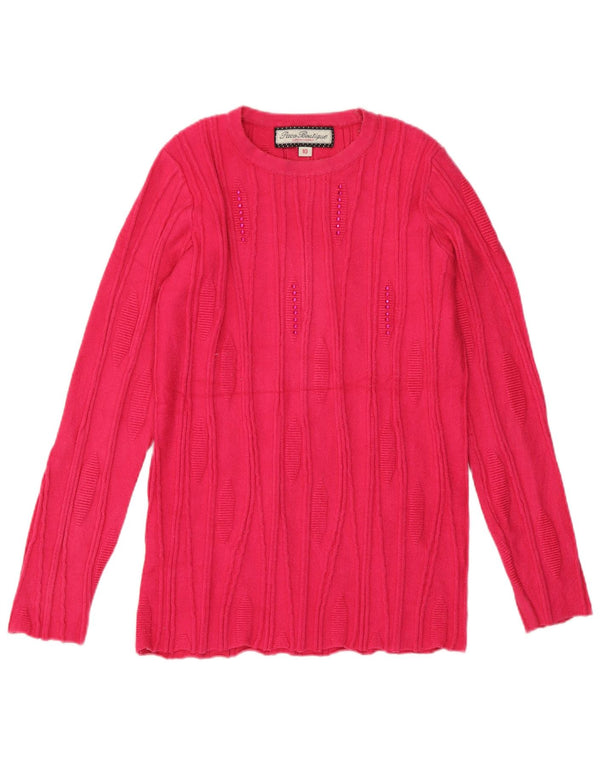 Damski sweter z dekoltem w łódkę Paco Boutique UK 10 Small Pink Wiskoza