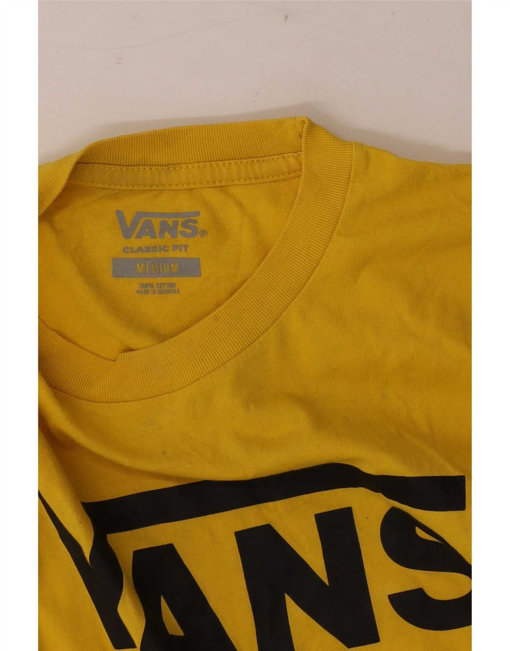 Męski T-shirt Vans o klasycznym kroju z grafiką, średni żółty, bawełniany