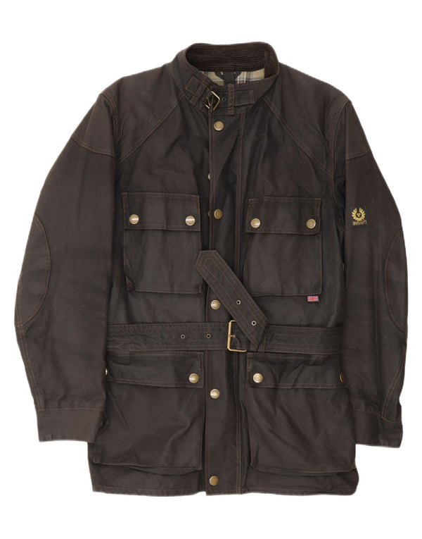 Męska kurtka z woskowanej bawełny Belstaff UK 40, duża, brązowa bawełna