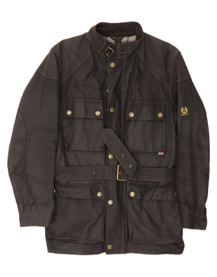 Męska kurtka z woskowanej bawełny Belstaff UK 40, duża, brązowa bawełna