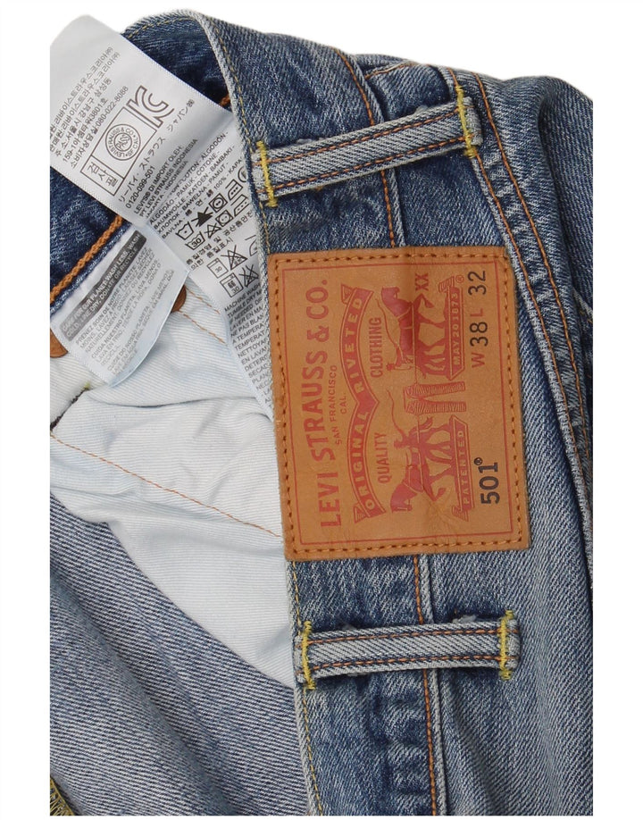 Męskie jeansy Levi's 501 Straight W38 L32 Niebieskie bawełniane