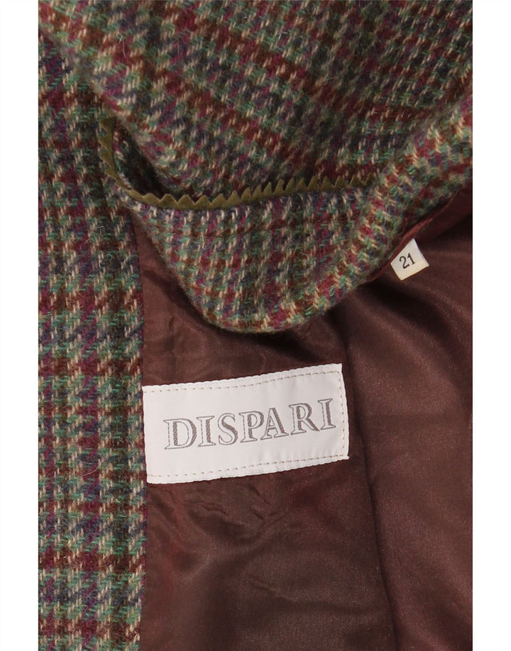 Vintage damska marynarka zapinana na 2 guziki UK 14, duża, zielona pepitka