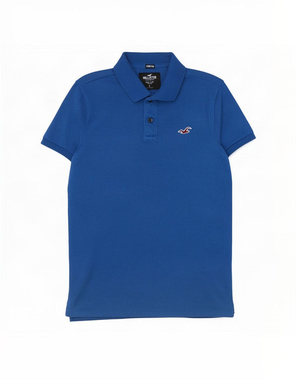 Męska koszulka polo Hollister, mała, niebieska, bawełniana