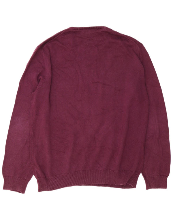 Crew Clothing Męski sweter z dekoltem w kształcie litery V, 2XL, bordowa bawełna