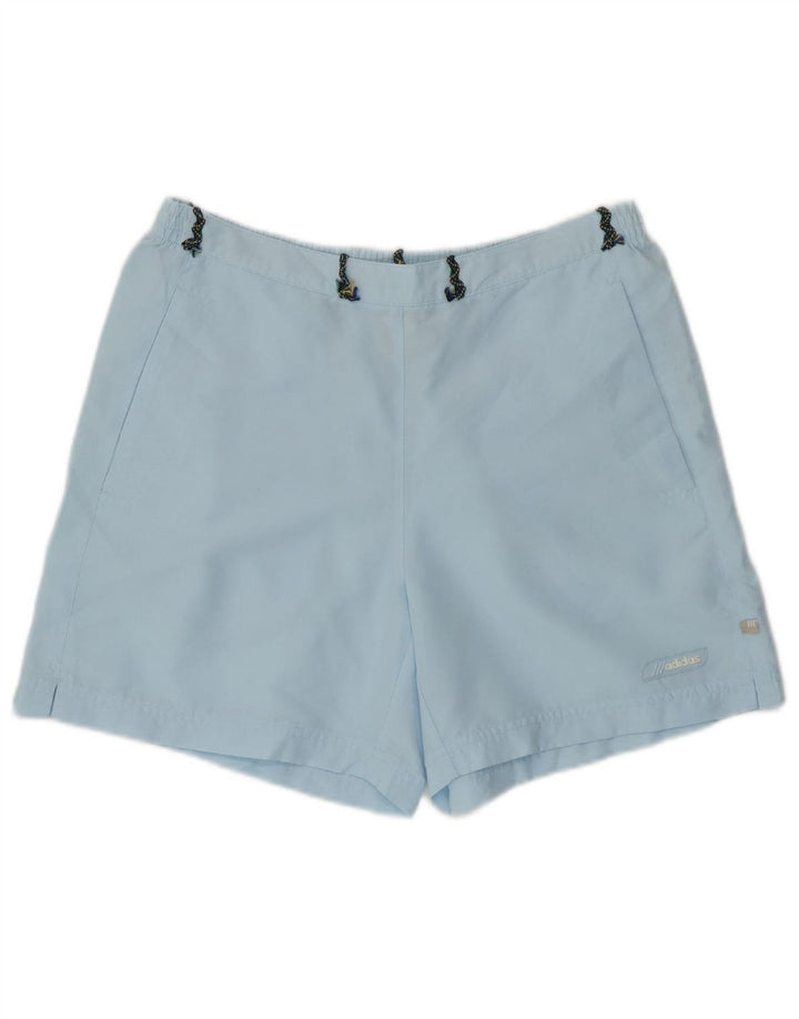 ADIDAS Womens Sport Shorts UK 12 Medium Blue Polyester