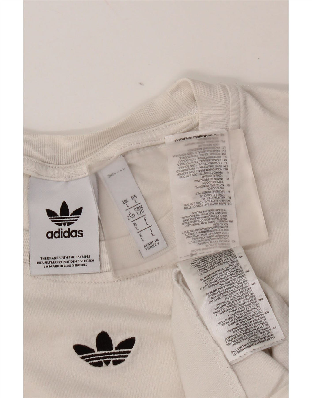 Męska koszulka z grafiką Adidas, duża, biała, bawełniana