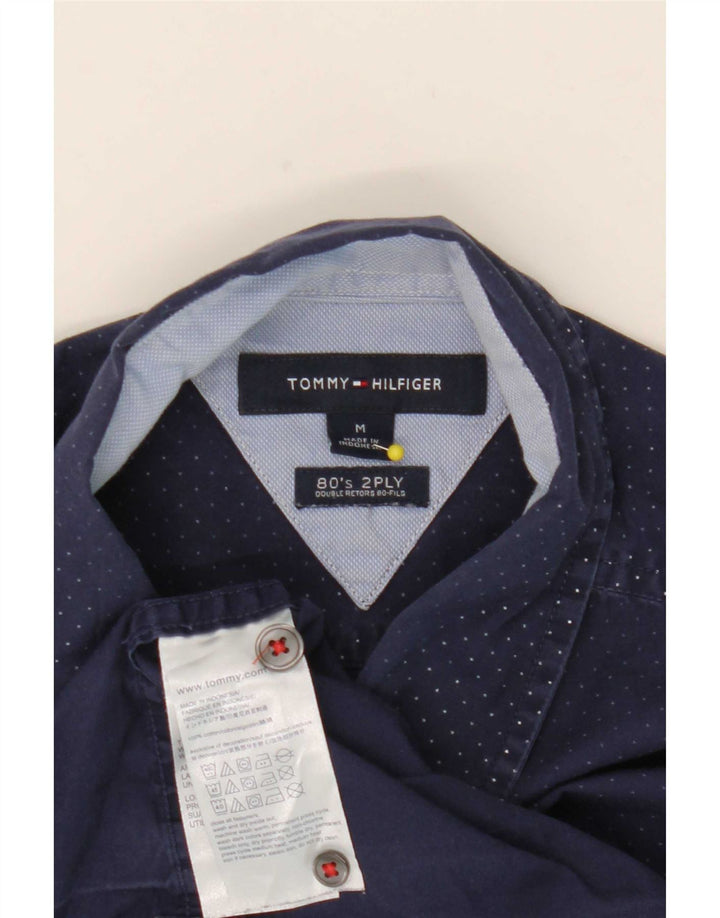 Koszula męska Tommy Hilfiger, średnia, granatowa, bawełniana w cętki