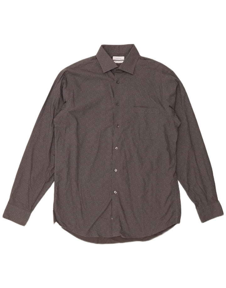 Koszula męska CALVIN KLEIN o regularnym kroju, rozmiar 15 1/2, średnioszara w kwiaty