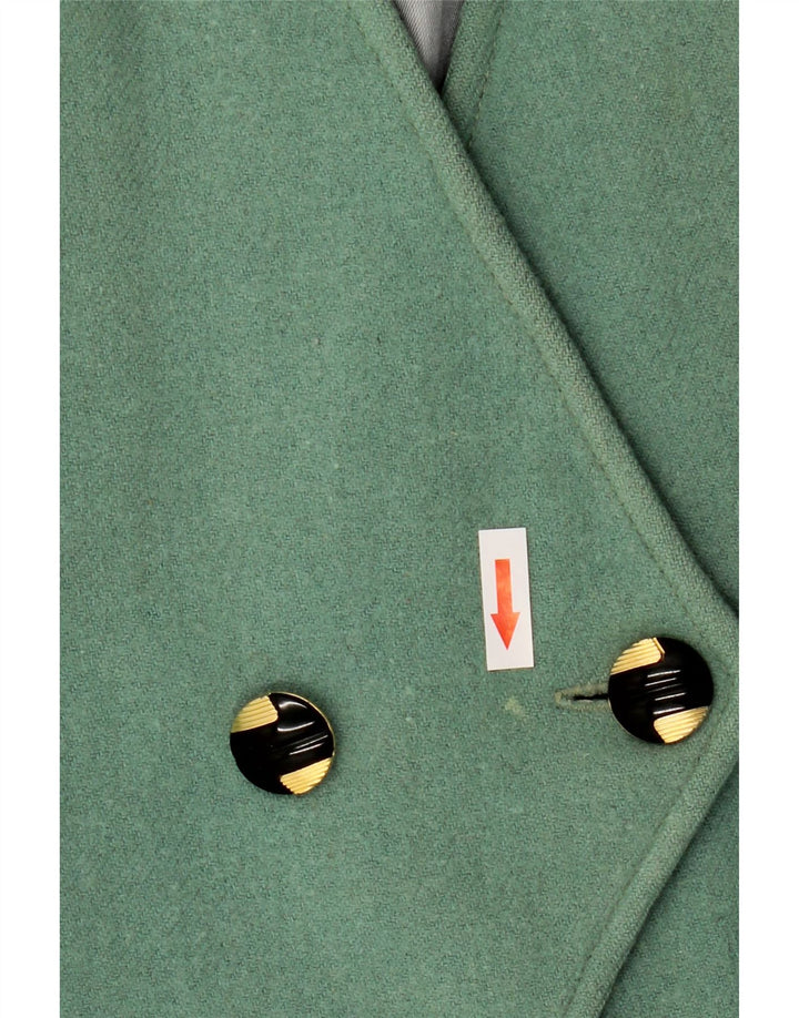 Vintage damska marynarka z rękawami 3/4 i podwójnymi piersiami UK 8 Small Green