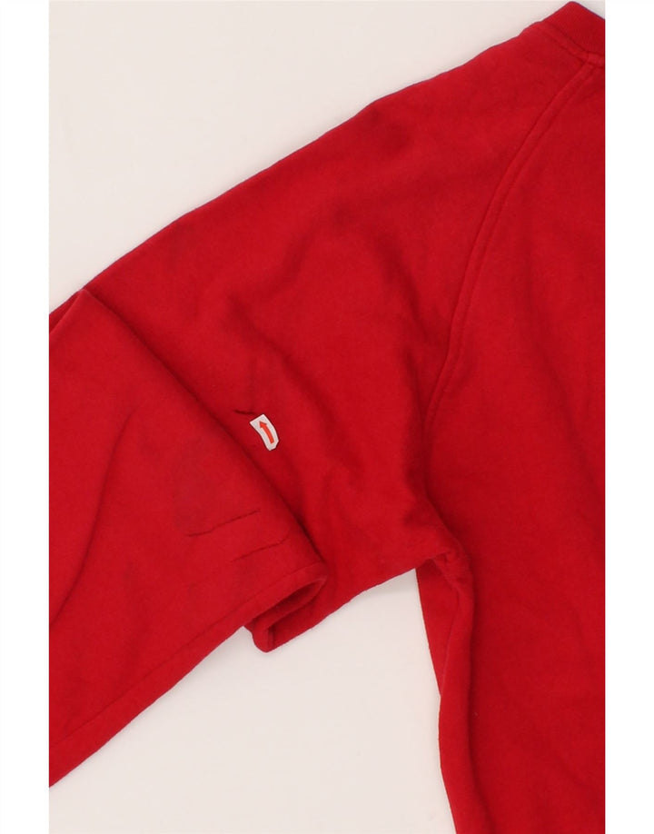 CHAMPION Womens Oversized Crop Sweatshirt Jumper UK 14 Medium Red Cotton Vintage Champion and Second-Hand Champion from Messina Hembry 