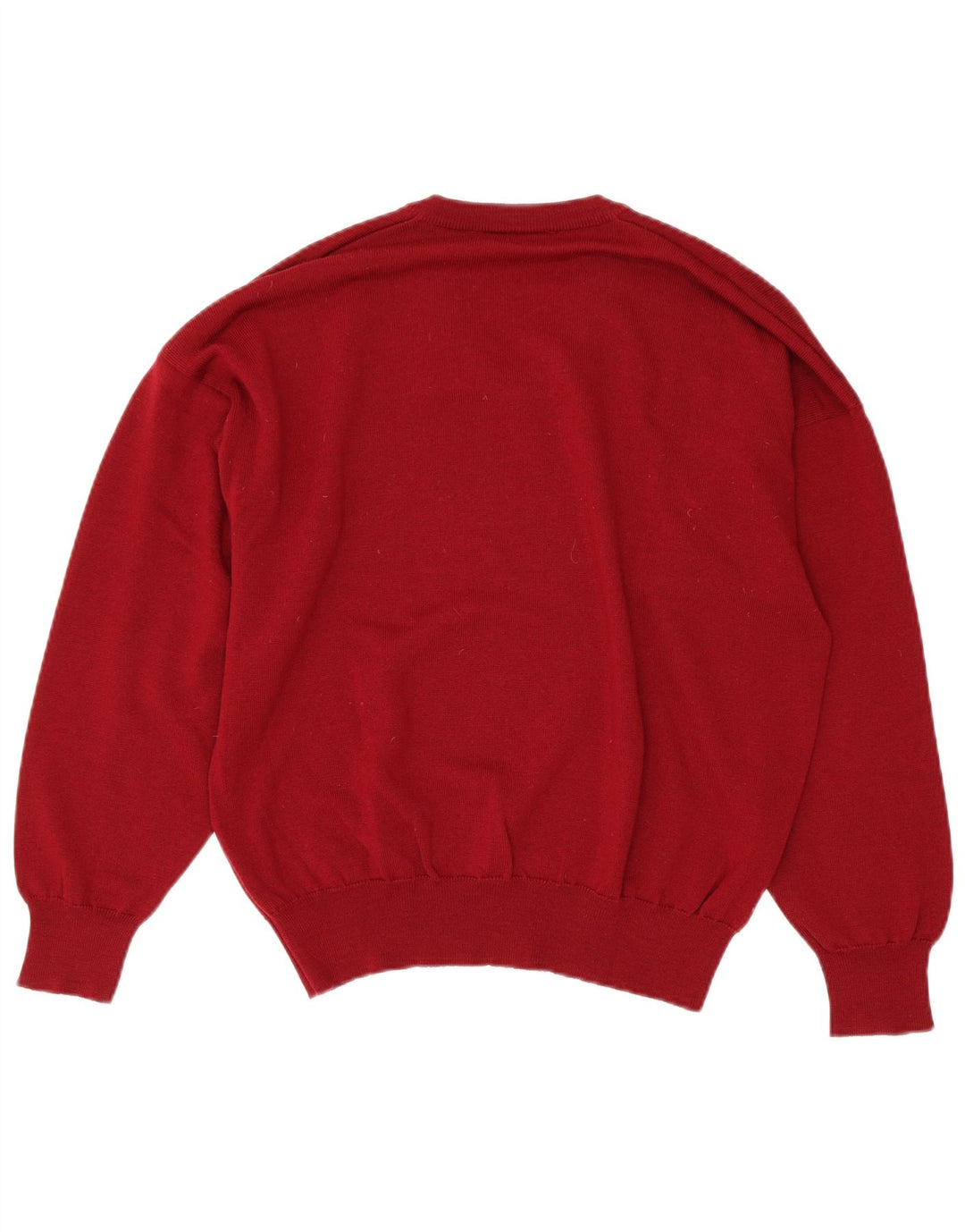 Męski sweter Lacoste z dekoltem w kształcie litery V, rozmiar 5, duży, czerwona dziewicza wełna