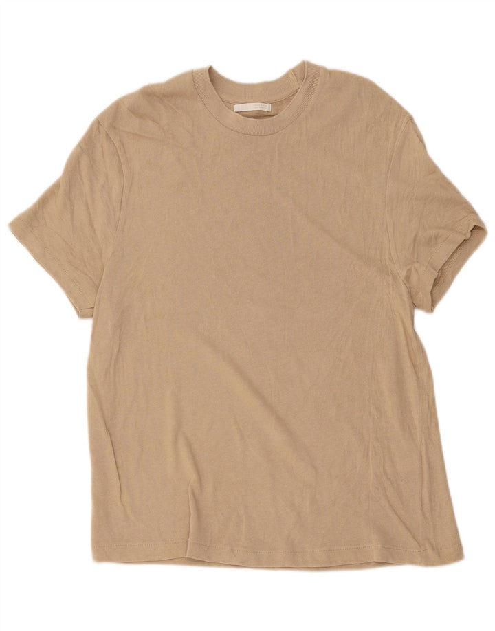 T-shirt męski Zara Top, średnio beżowy, bawełniany