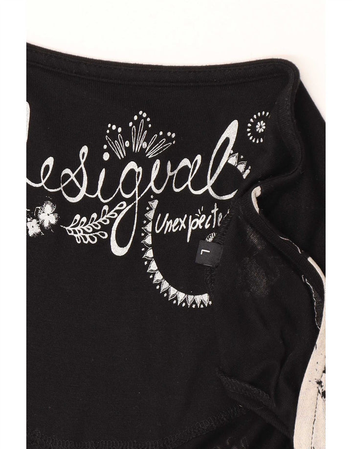 Damska sukienka basic Desigual UK 16, duża, czarna w kwiaty, wiskoza