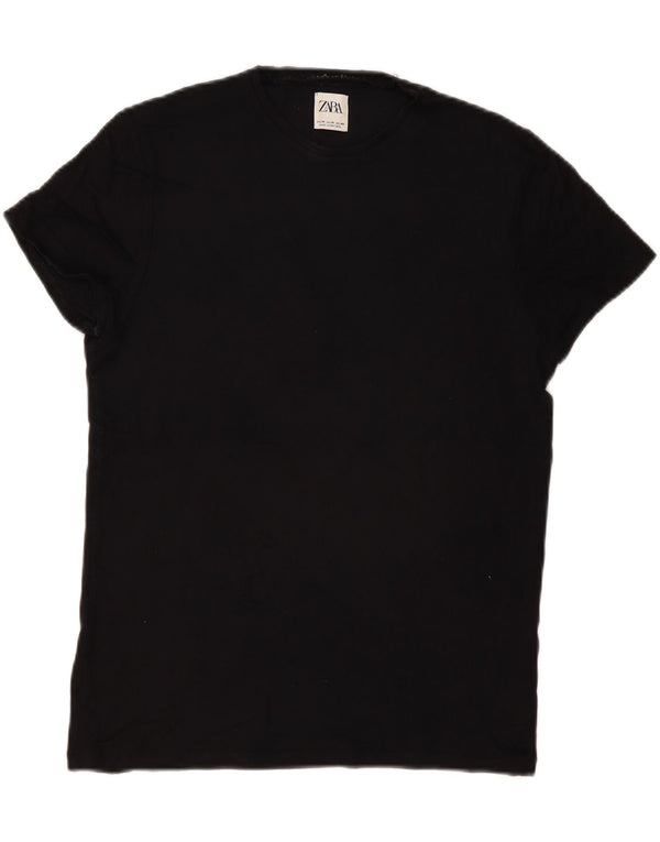 Zara Mens T-Shirt Top Medium Black
