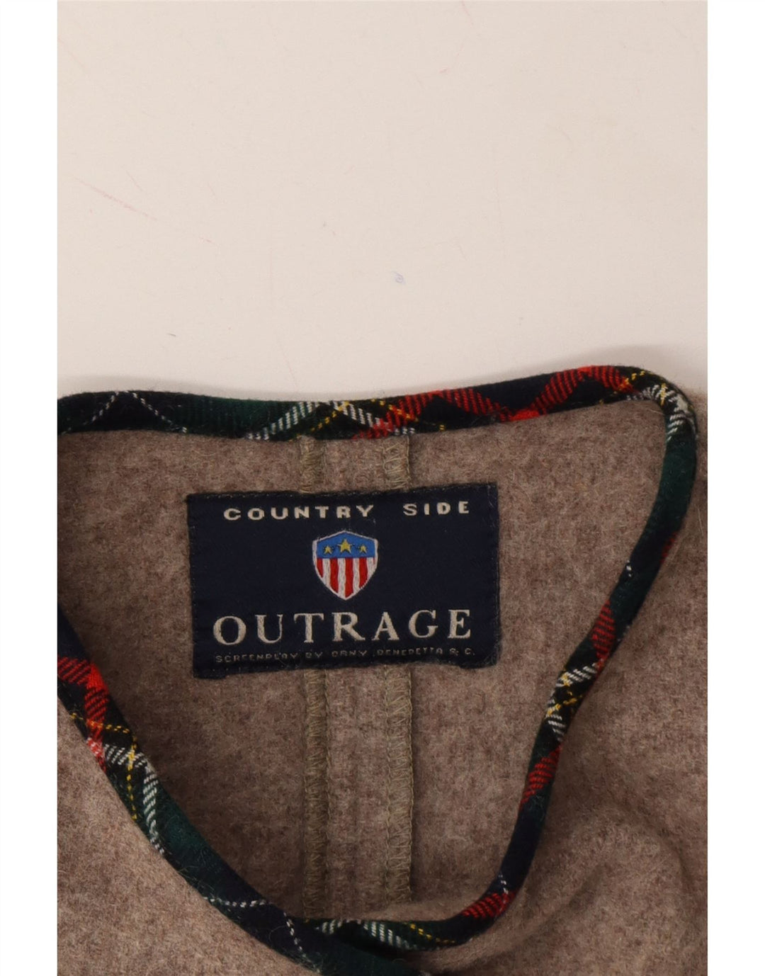 OUTRAGE Womens Cardigan Sweater UK 16 Large Beige Vintage Outrage and Second-Hand Outrage from Messina Hembry 