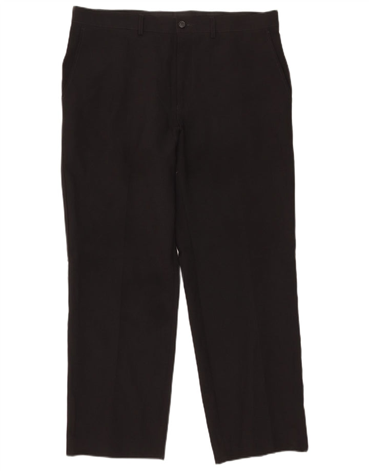 Męskie proste spodnie chino Marks & Spencer W36 L29 Czarny poliester