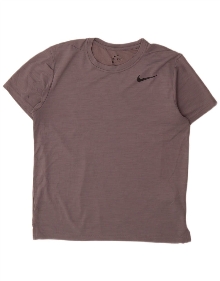 Męski T-shirt Nike Dri Fit Top, średni szary, nakrapiany poliester